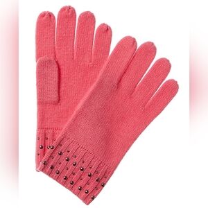 NEW $125 Forte Cashmere Pink Studded Gloves